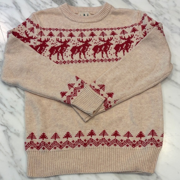 Kiel James Patrick Other - Kiel James Patrick Beige Crewneck Sweater with Red Reindeer Motif